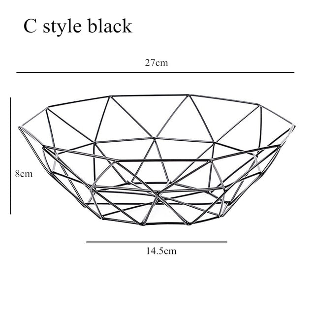 Metal Fruit Modern Basket